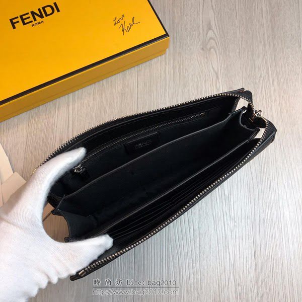 FENDI手包 小牛皮手拿包 金屬BAG BUGS眼睛圖案 芬迪時尚手包  fdz2120